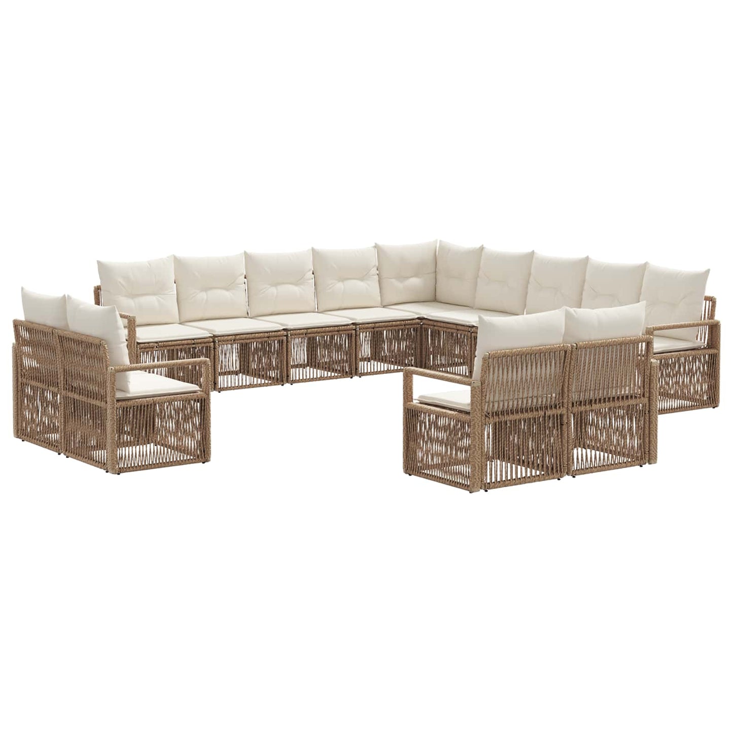 Kerti Kanapé Szett 13 pcs Bézs polirattan