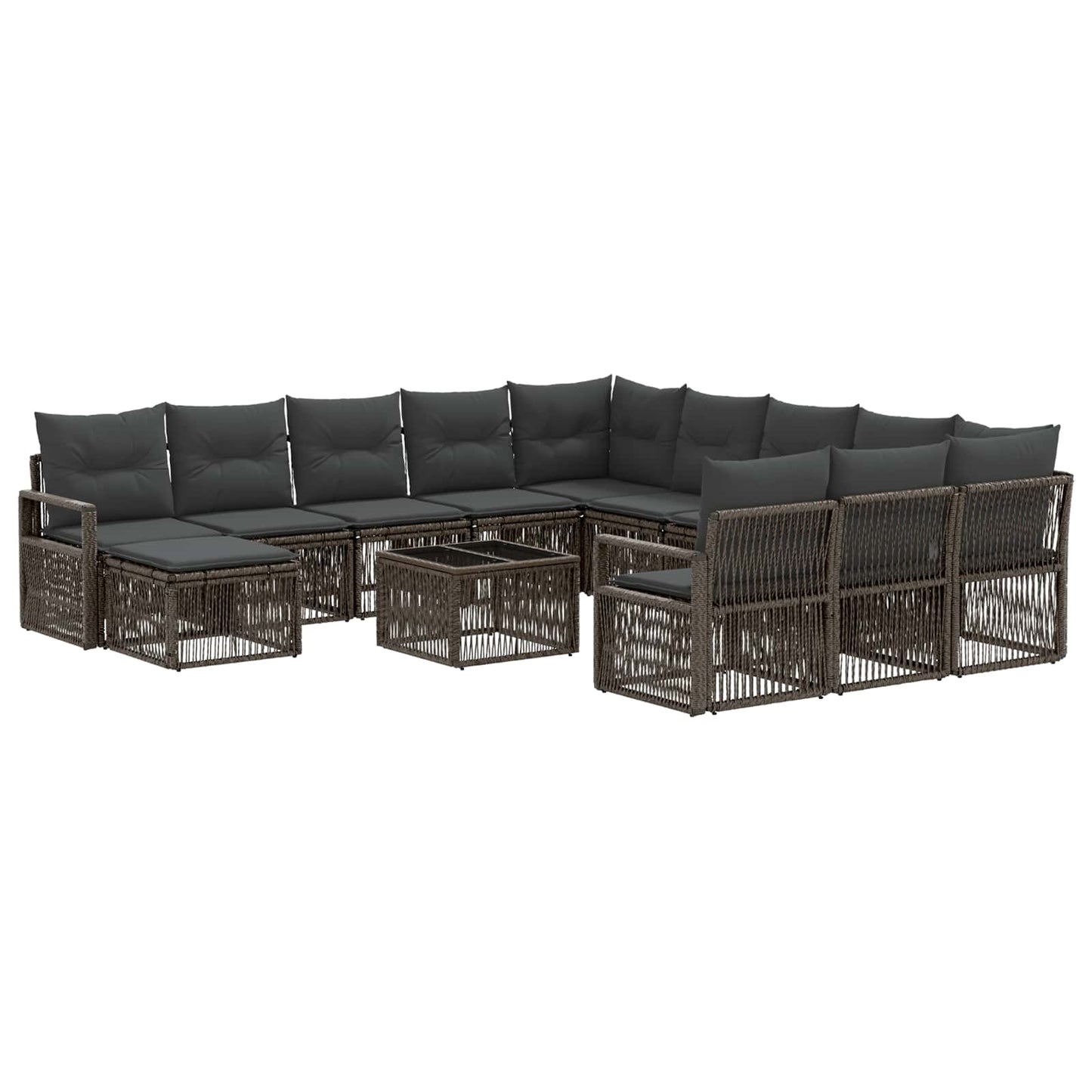 Kerti Kanapé Szett 13 pcs Szürke polirattan