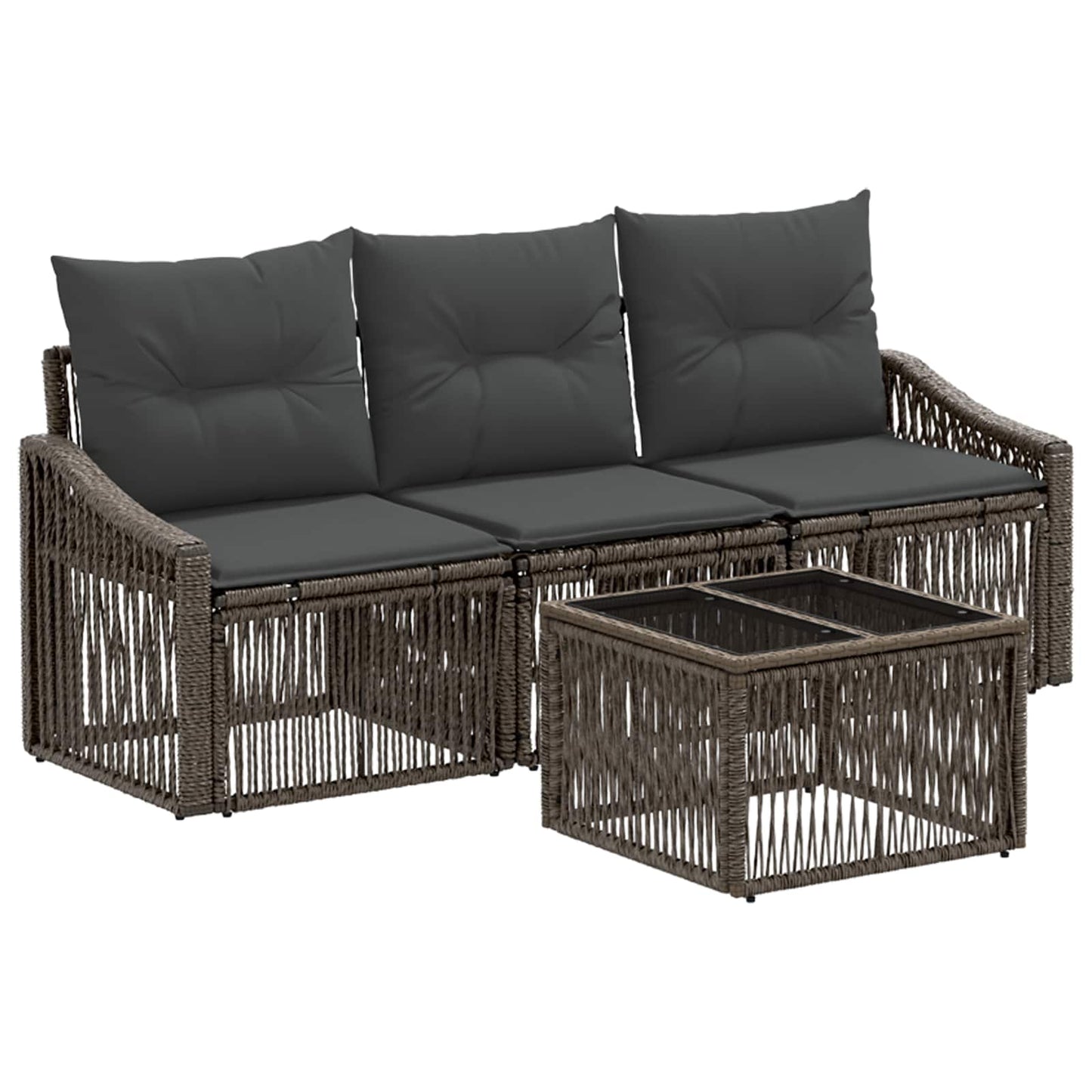 Kerti Kanapé Szett 4 pcs Szürke polirattan