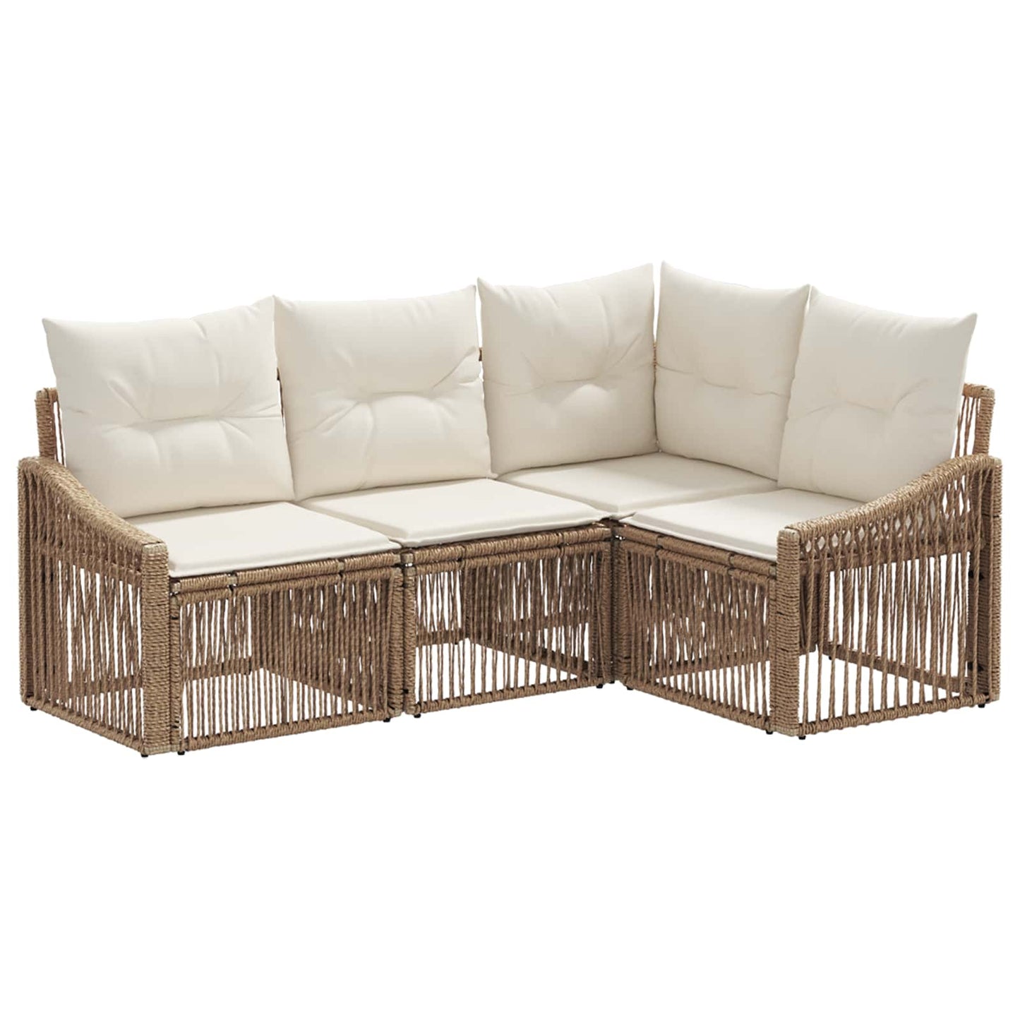 Kerti Kanapé Szett 4 pcs Bézs polirattan