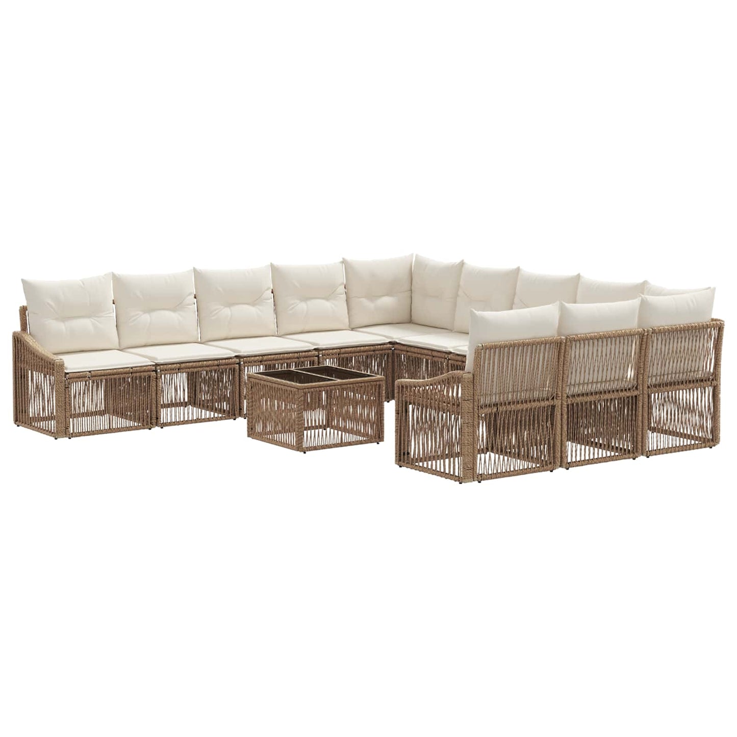 Kerti Kanapé Szett 12 pcs Bézs polirattan