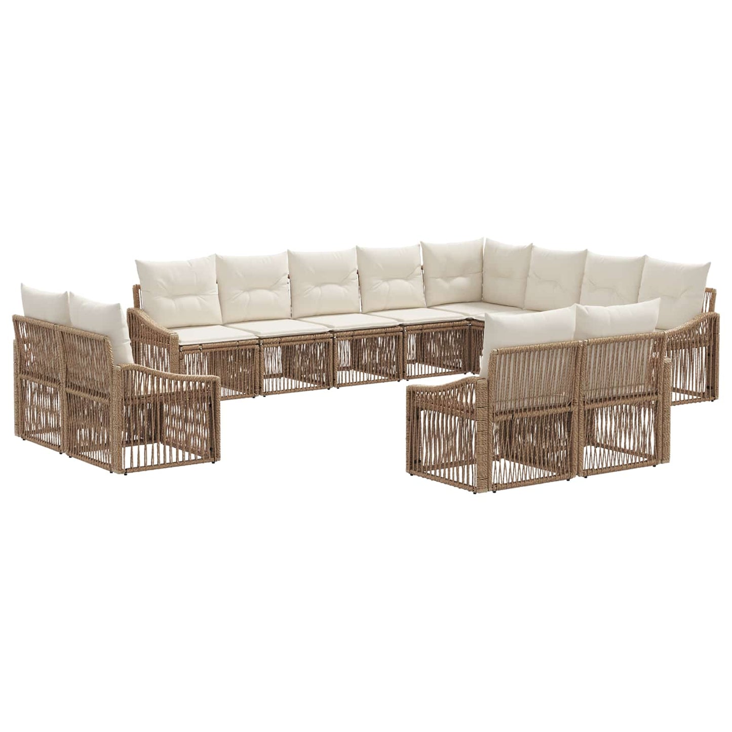 Kerti Kanapé Szett 12 pcs Bézs polirattan