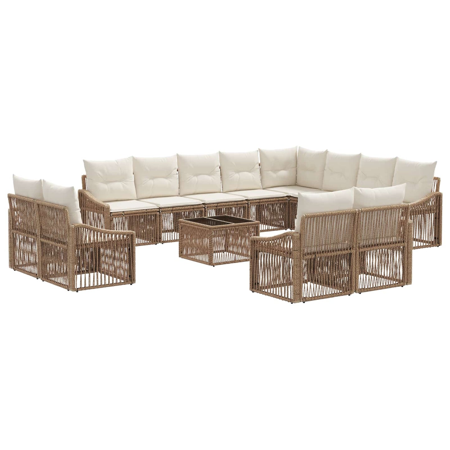 Kerti Kanapé Szett 13 pcs Bézs polirattan