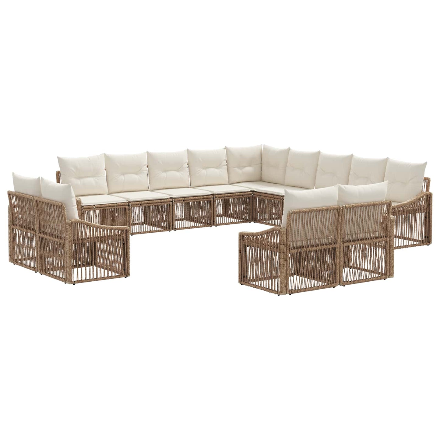 Kerti Kanapé Szett 13 pcs Bézs polirattan