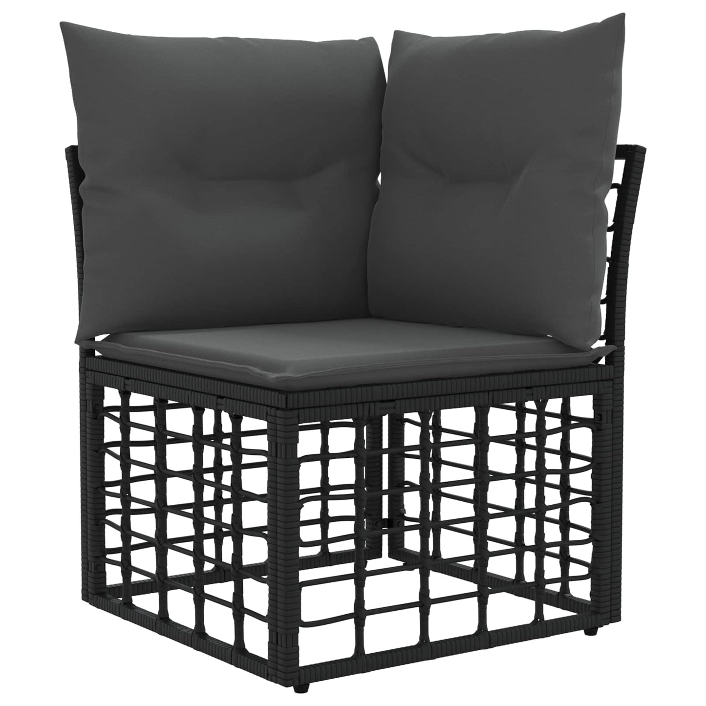 Kültéri kanapé szett Fekete Poliészter
