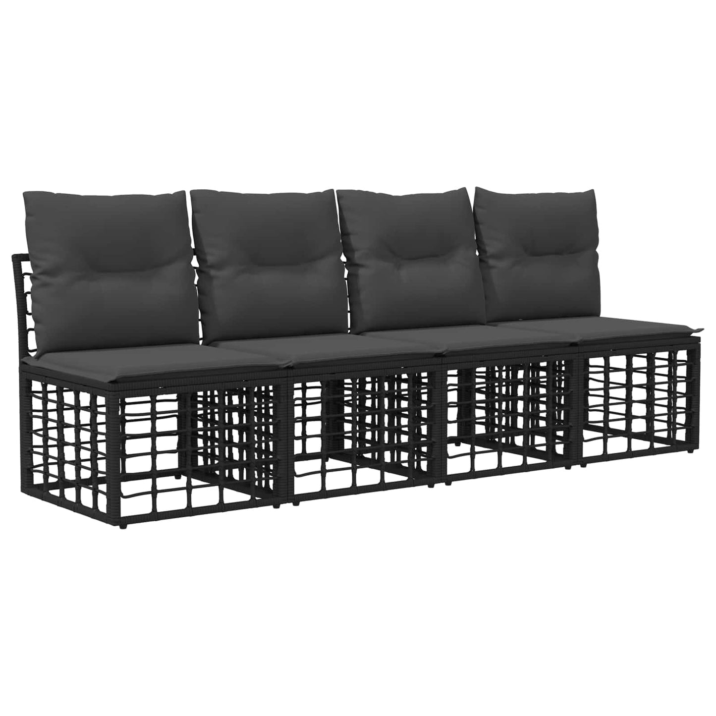 Kültéri kanapé szett Fekete Poliészter