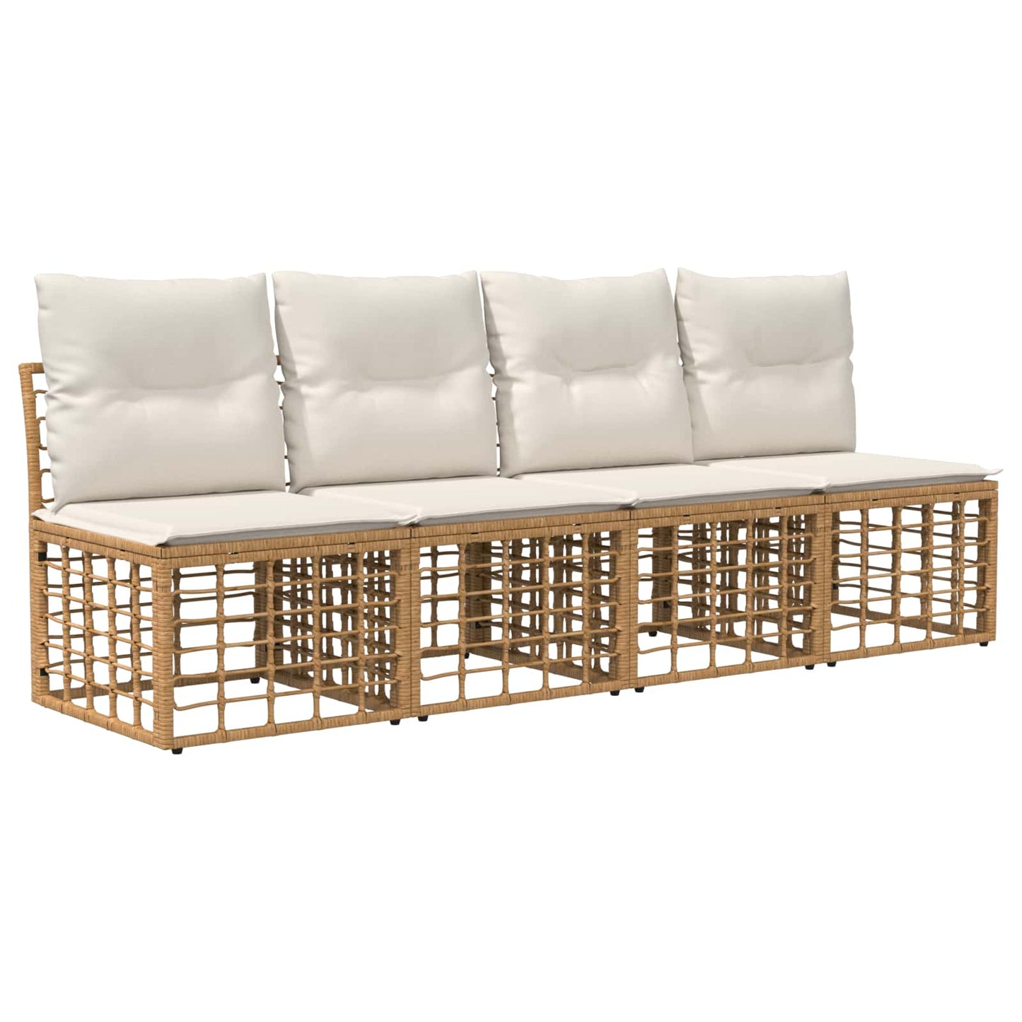Kültéri kanapé szett Természetes és Krémszínű Fehér Poliészter