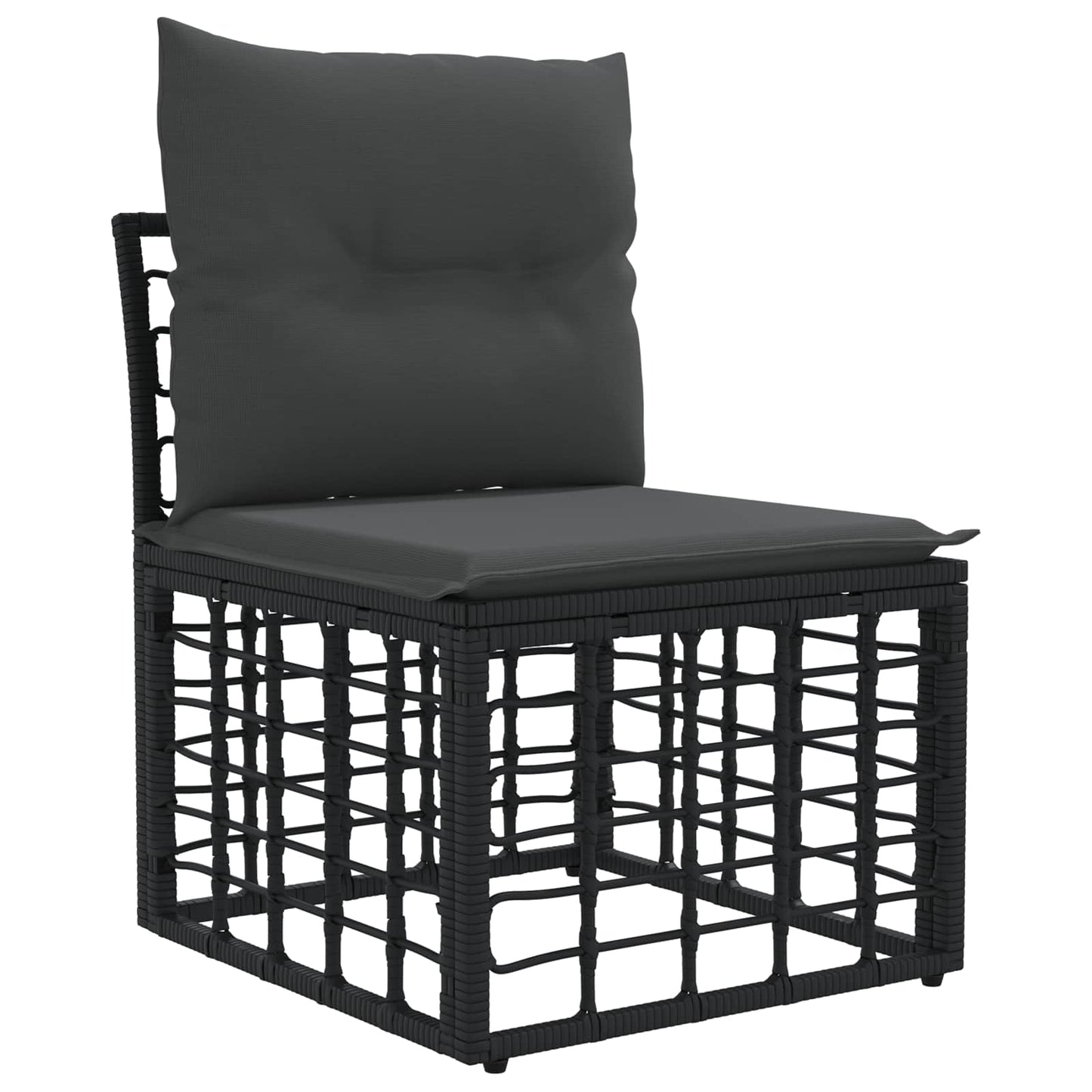 Kültéri kanapé szett 11 db Fekete és Sötétszürke Poliészter