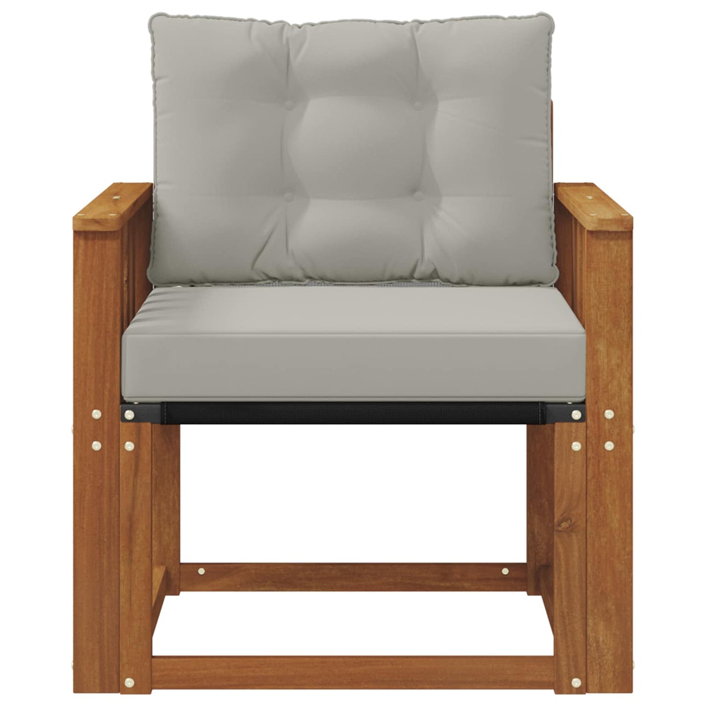 Kültéri kanapé Tömör Akácfa Természetes és Világosszürke