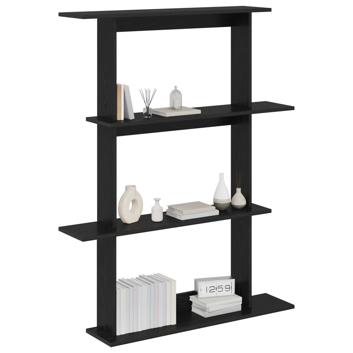 Falpolc Fekete Tölgy 100 x 20 x 126 cm Szerelt Fa