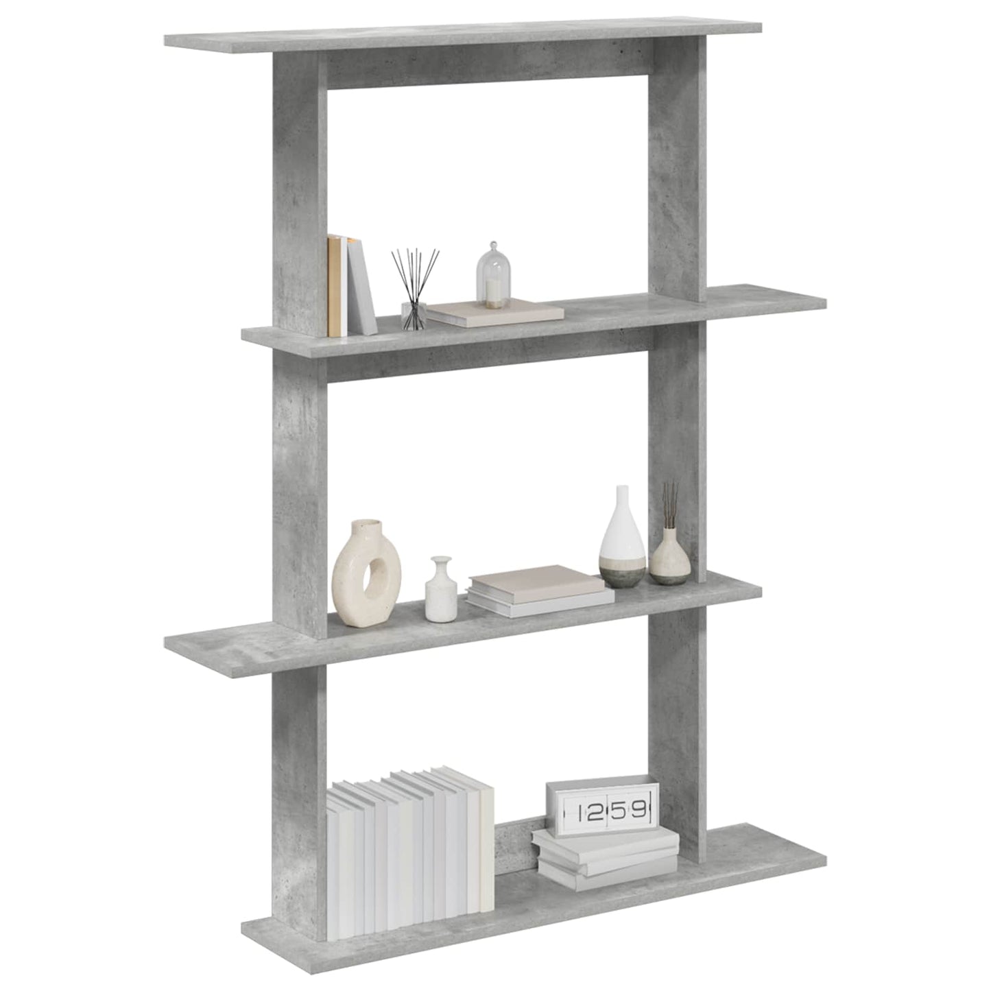 Falpolc Betonszürke 100 x 20 x 126 cm Szerelt Fa