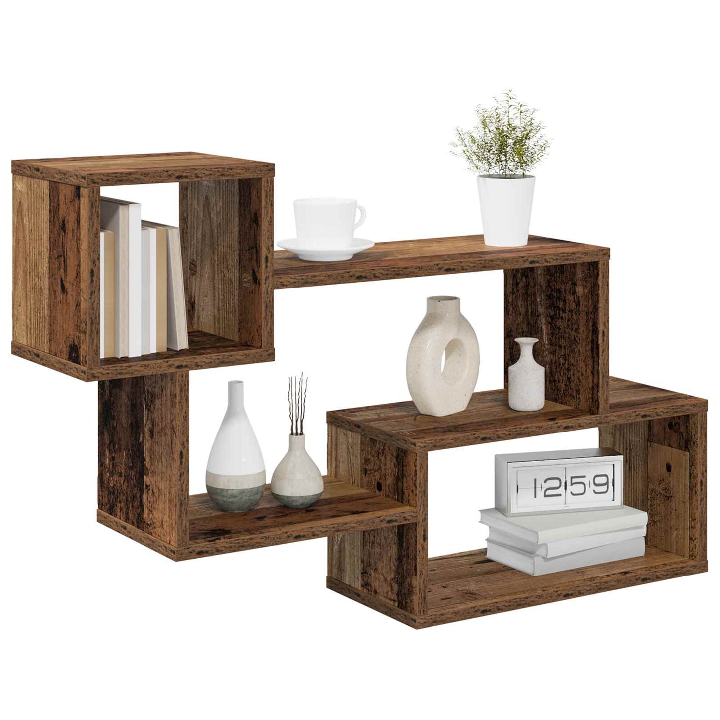 Lebegő polc Falra szerelhető Antik Fa 87 x 20 x 55 cm