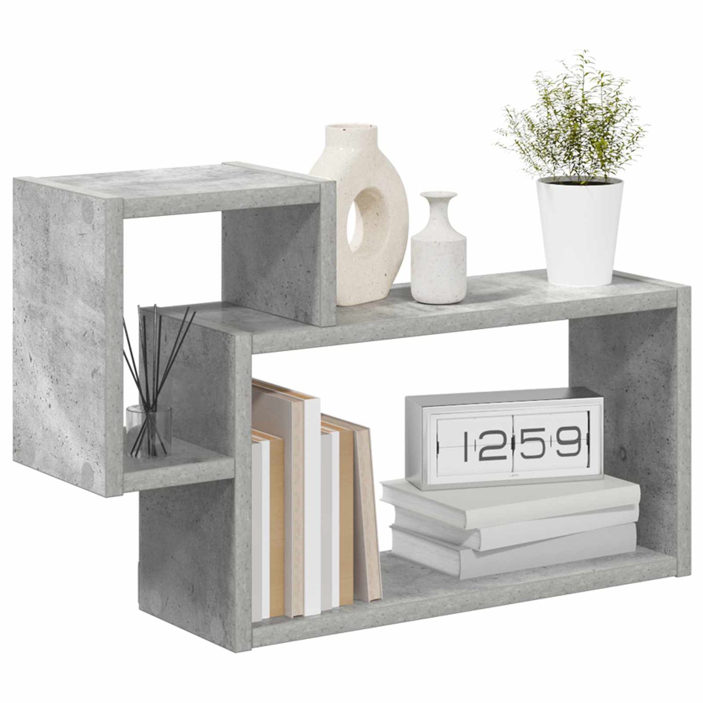 Falpolc Falra szerelhető Betonszürke 55 x 15 x 35 cm Szerelt Fa