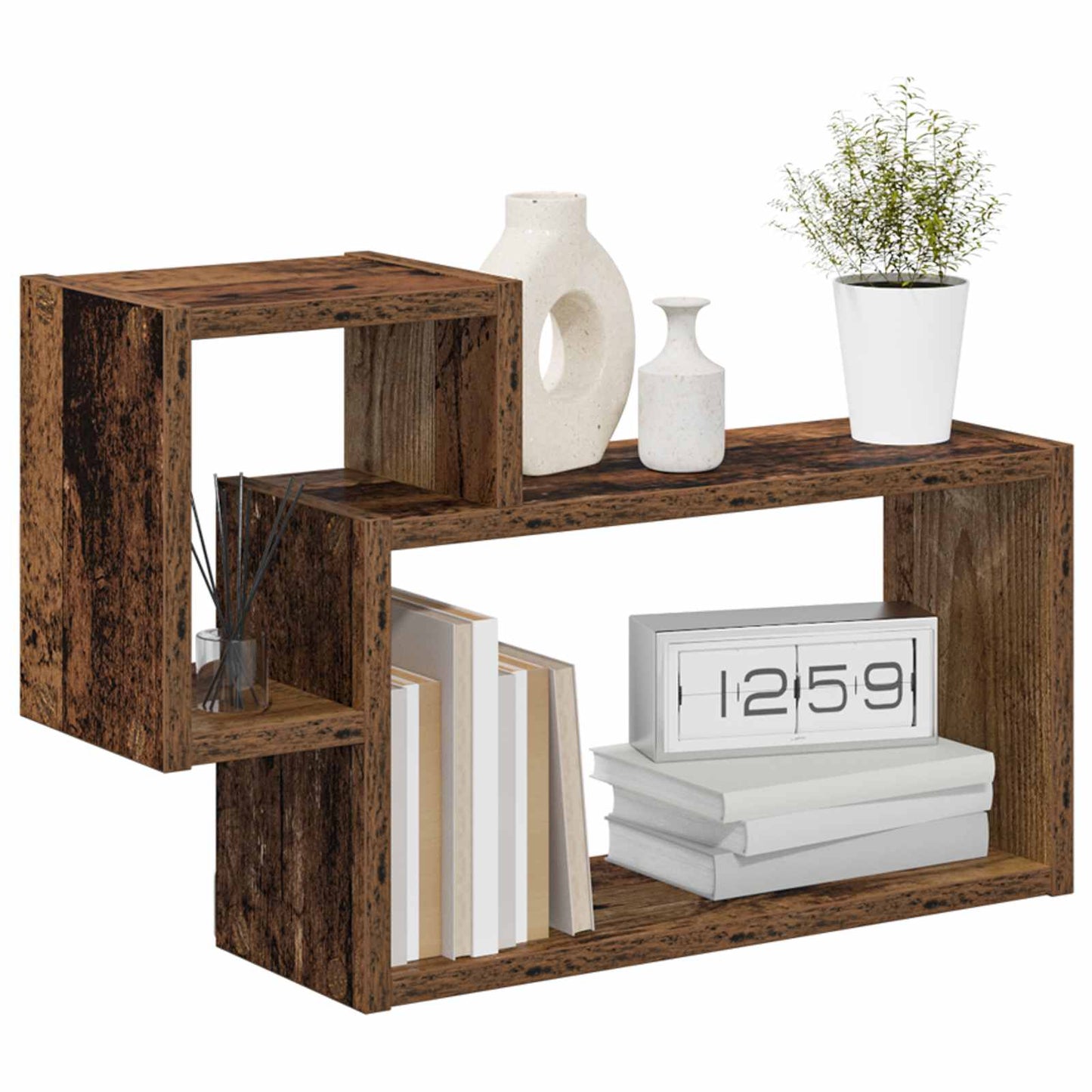 Falpolc Falra szerelhető Antik Fa 55 x 15 x 35 cm Szerelt Fa