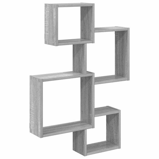 Fali Kocka Polcok Falra szerelhető Szürke 64 x 13,5 x 91,5 cm