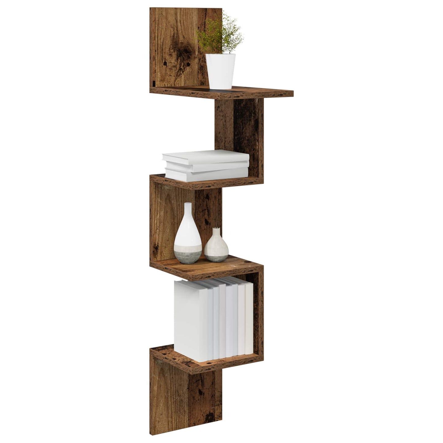 Falpolc Falra szerelhető Antik Fa 32 x 21 x 107 cm Szerelt Fa