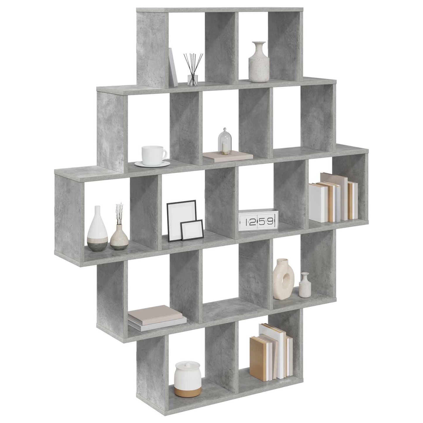 Falpolc Betonszürke 120 x 20 x 136 cm Szerelt Fa