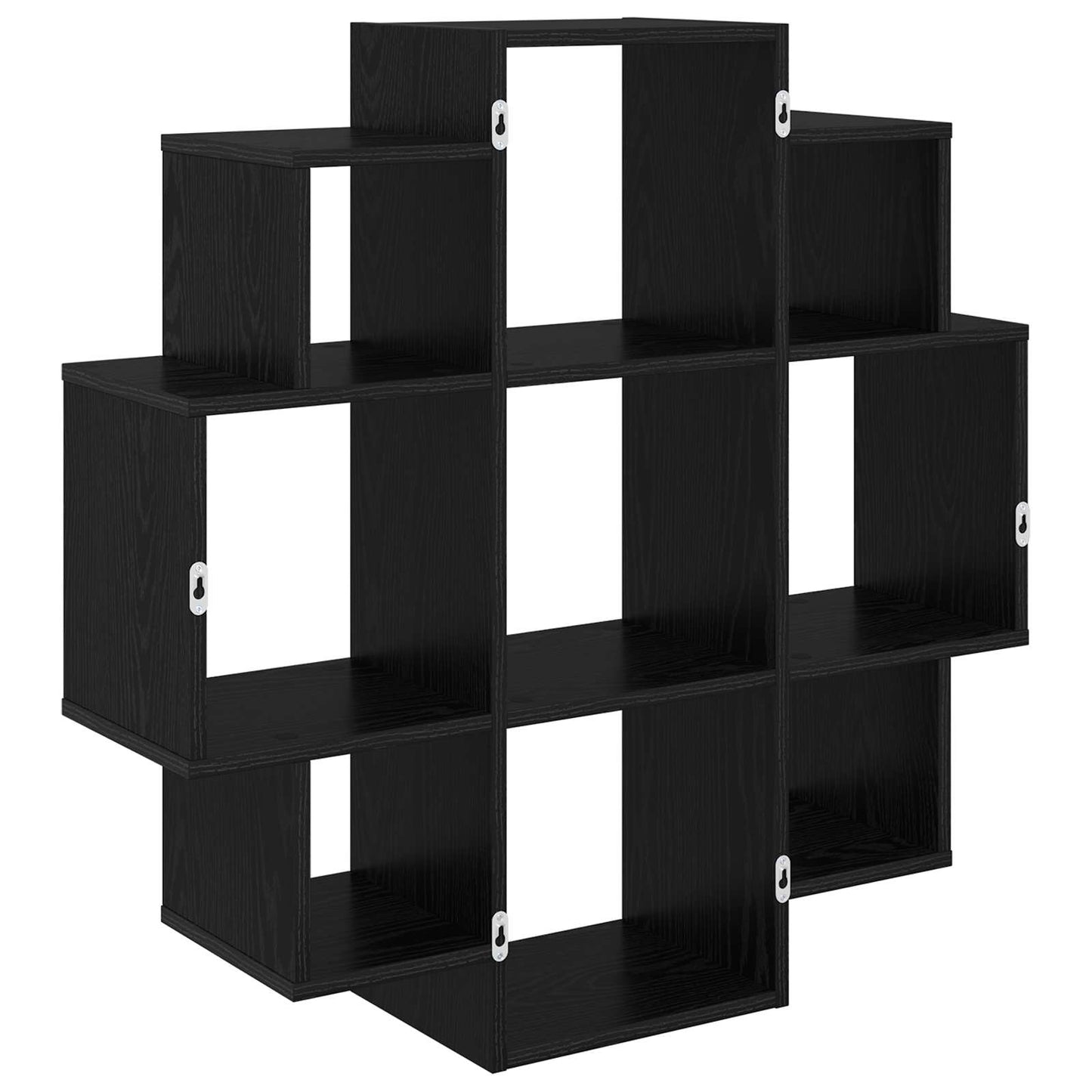 Falpolc Fekete Tölgy 90 x 25 x 90 cm Szerelt Fa