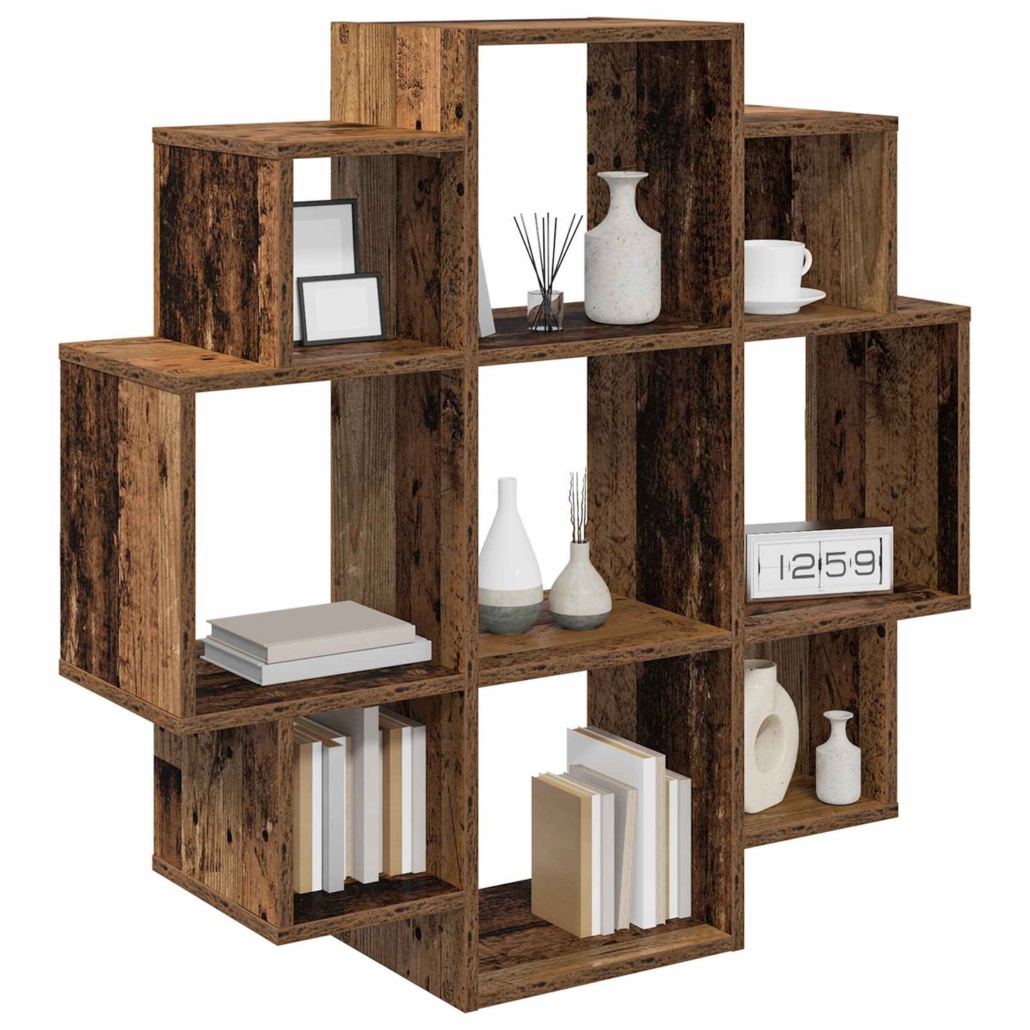 Falpolc Antik Fa 90 x 25 x 90 cm Szerelt Fa