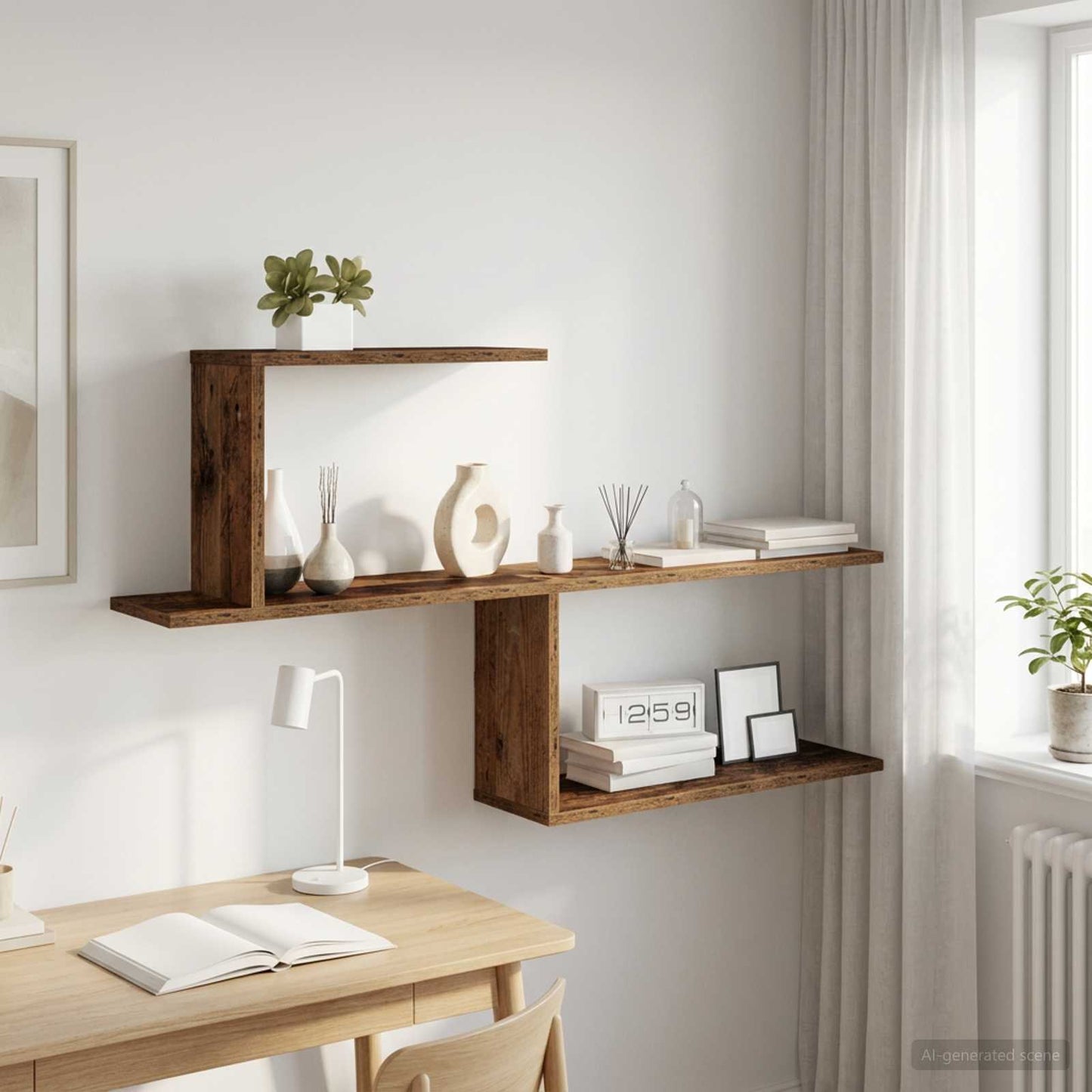 Falpolc Antik Fa 122 x 18 x 60 cm Szerelt Fa