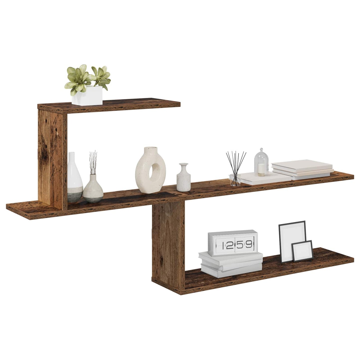 Falpolc Antik Fa 122 x 18 x 60 cm Szerelt Fa