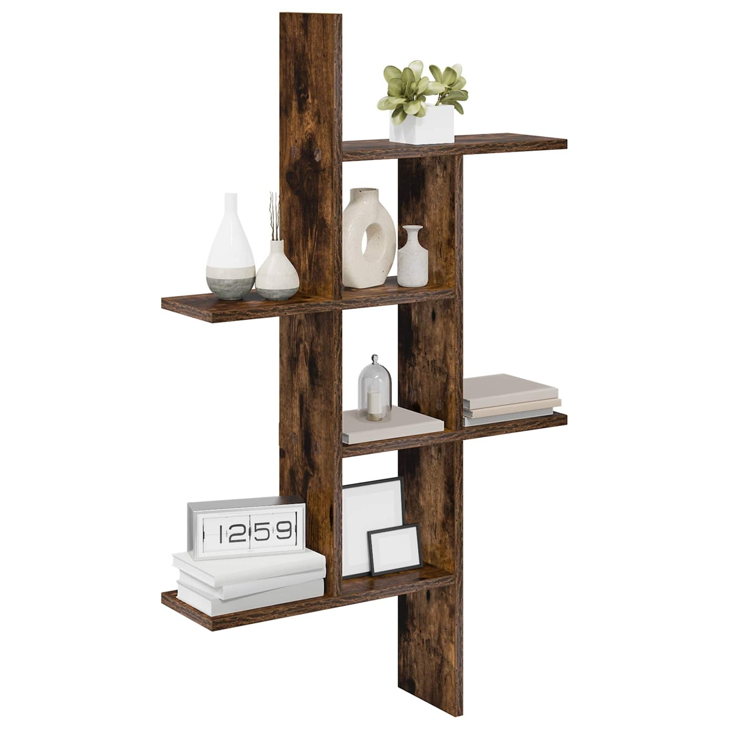 Falpolc Füstös Tölgy 61 x 15 x 102 cm Szerelt Fa