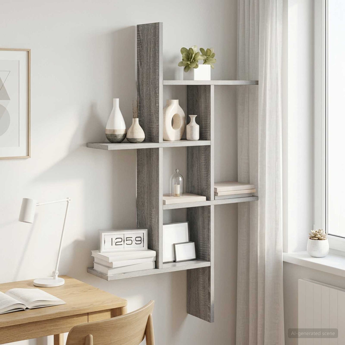 Falpolc Szürke Sonoma 61 x 15 x 102 cm Szerelt Fa