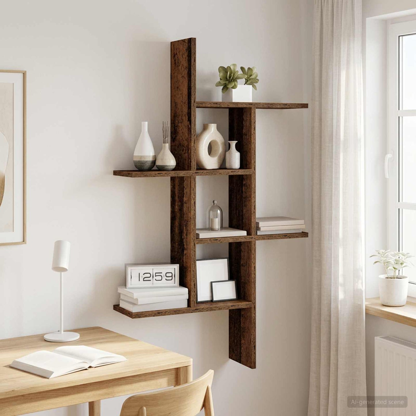 Falpolc Antik Fa 61 x 15 x 102 cm Szerelt Fa