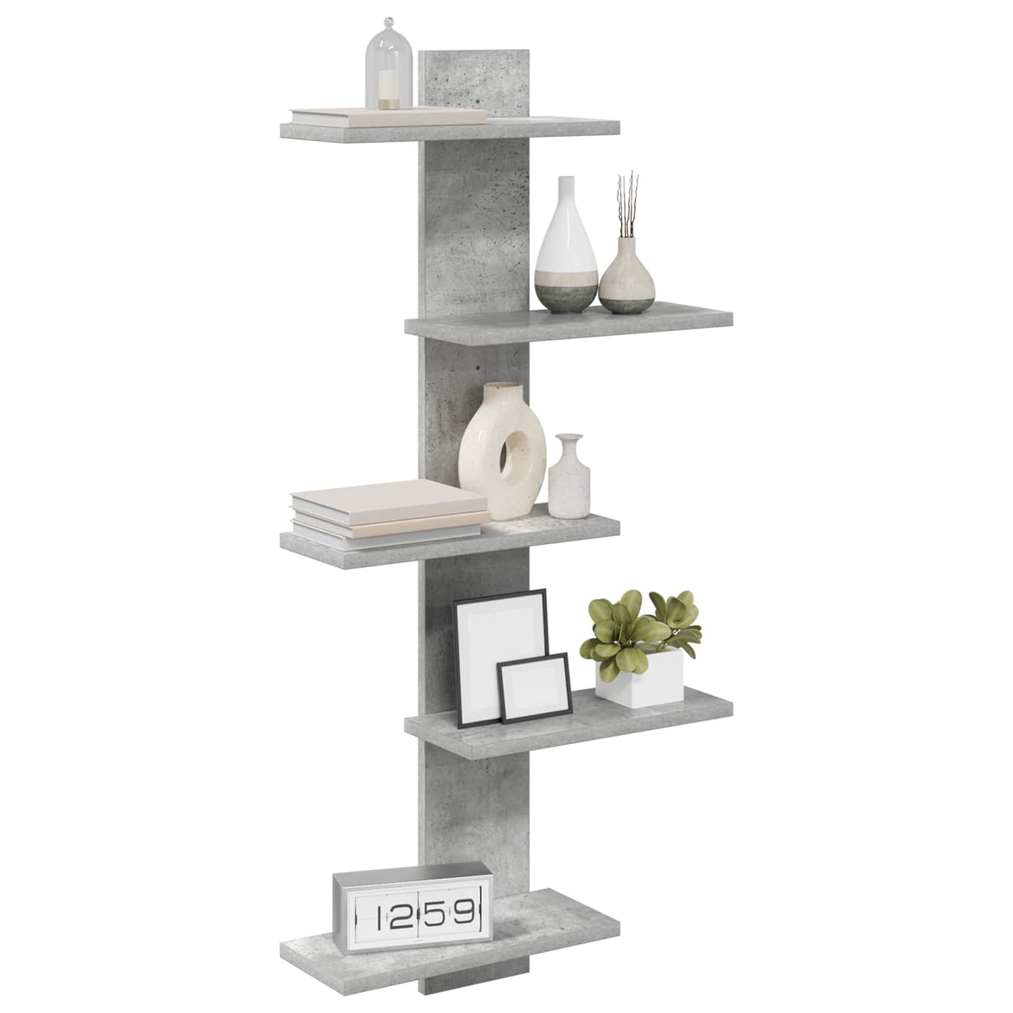 Falra Szerelhető Polc Betonszürke 48,5 x 15 x 101 cm Szerelt Fa