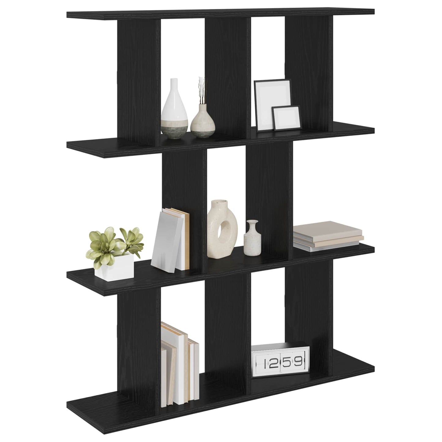 Falpolc Fekete Tölgy 80 x 20 x 96 cm Szerelt Fa