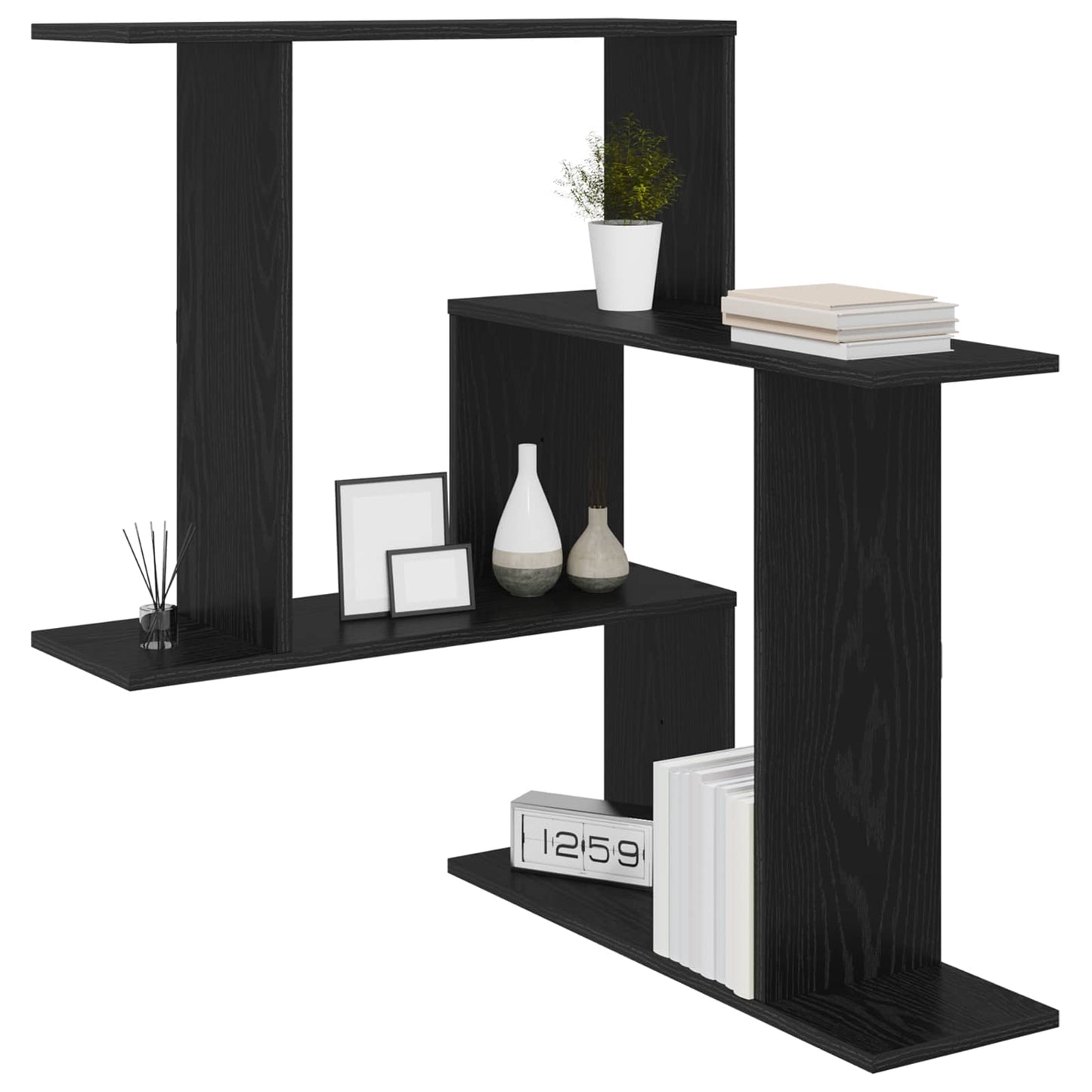 Falpolc Fekete Tölgy 67 x 67 x 87 cm Szerelt Fa