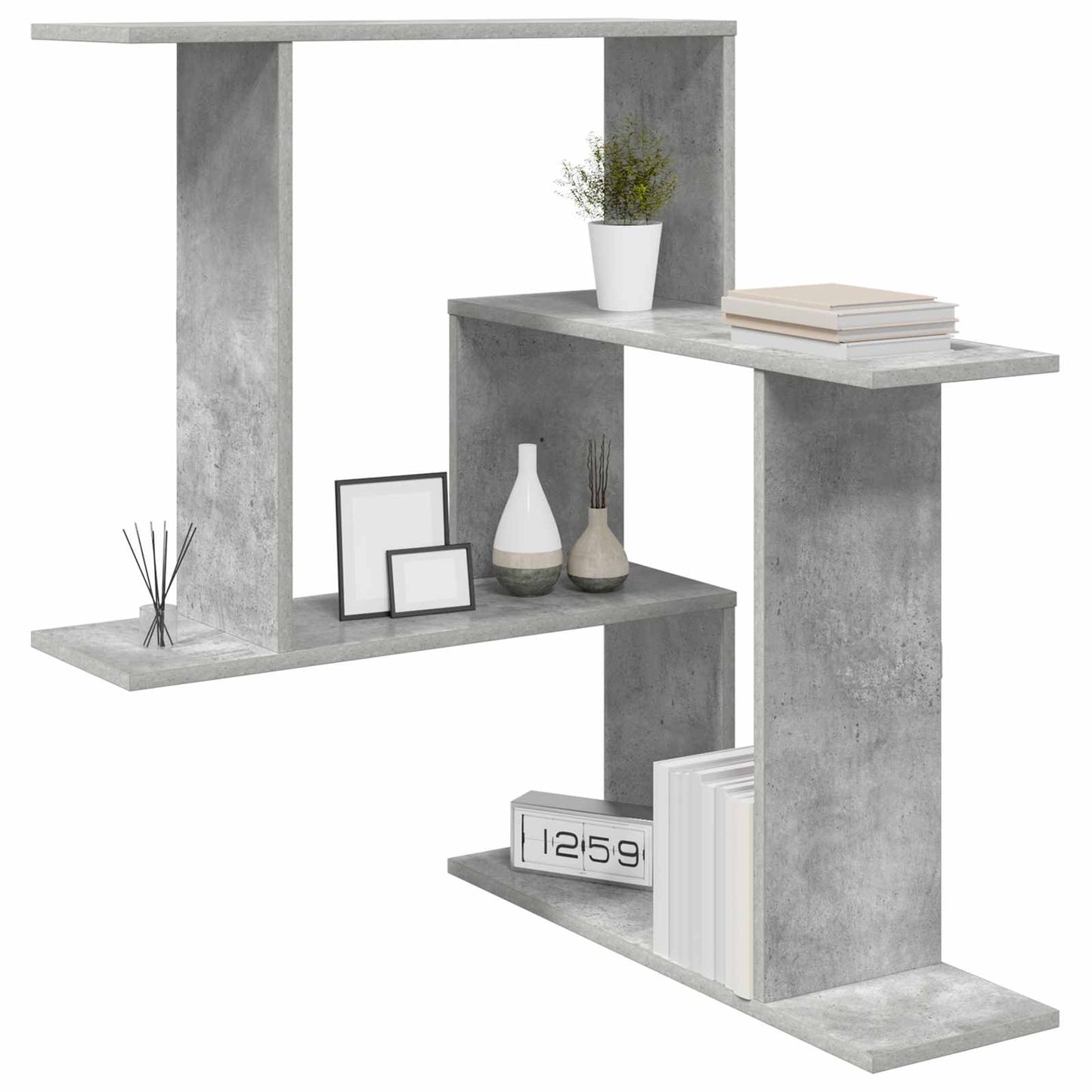 Falpolc Betonszürke 67 x 67 x 87 cm Szerelt Fa