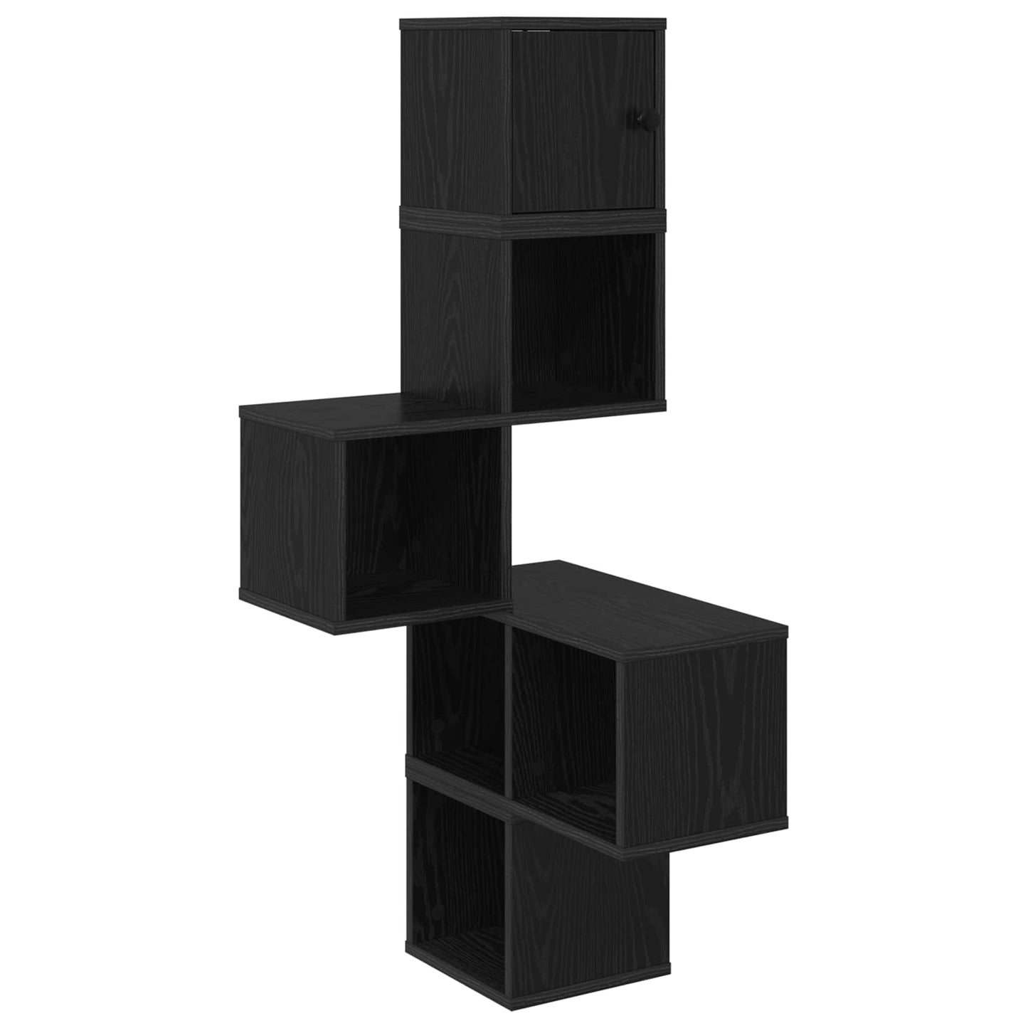 Fali Sarok Polc Fekete Tölgy 48 x 48 x 120 cm Szerelt Fa