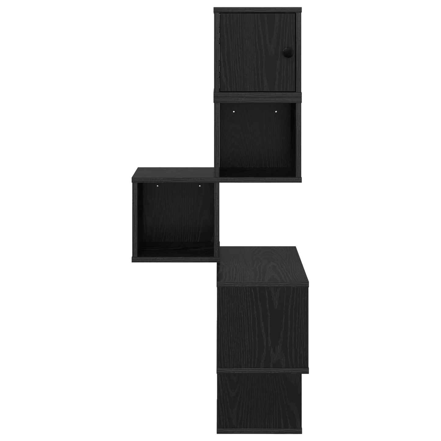 Fali Sarok Polc Fekete Tölgy 48 x 48 x 120 cm Szerelt Fa