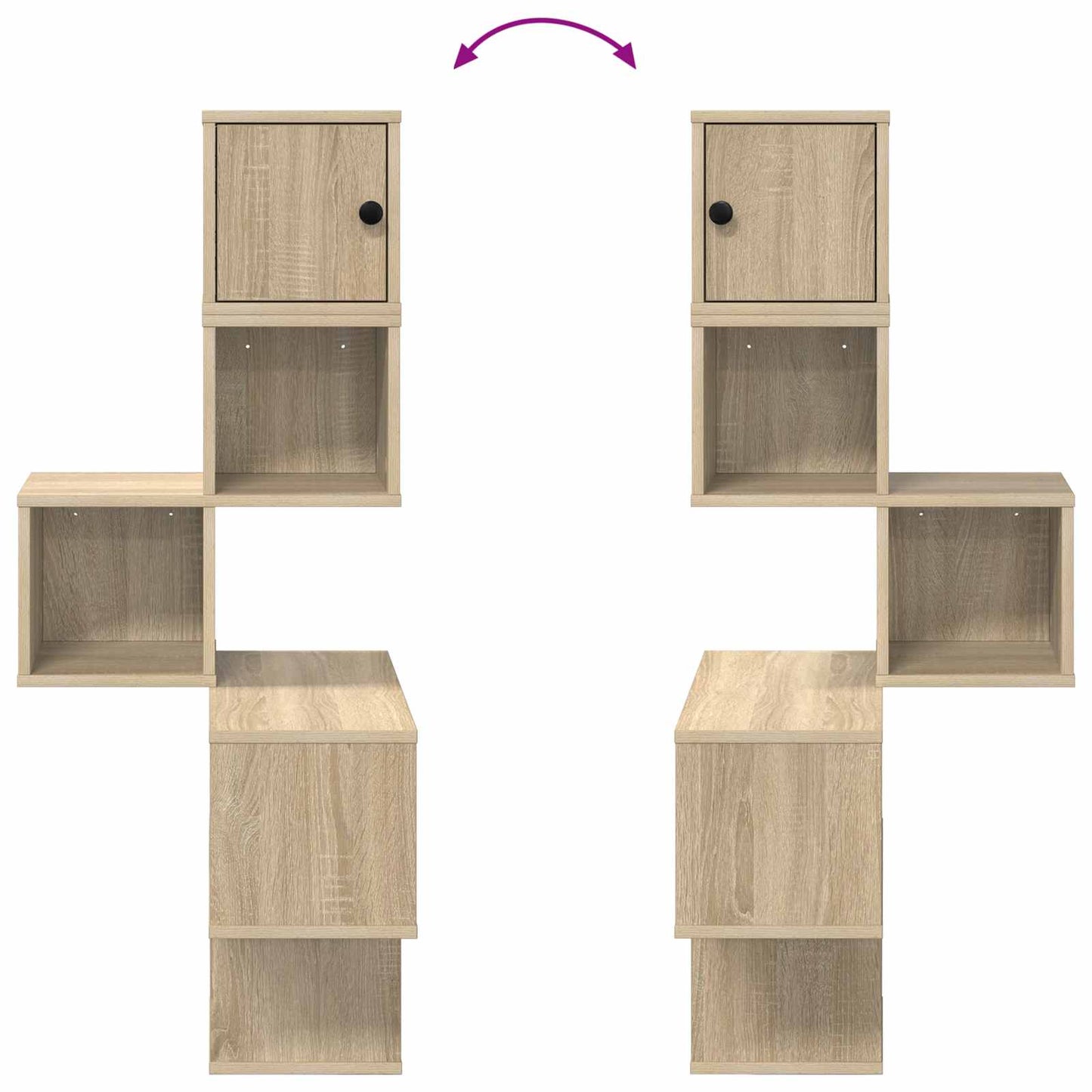 Fali Sarok Polc Sonoma Tölgy 48 x 48 x 120 cm Szerelt Fa