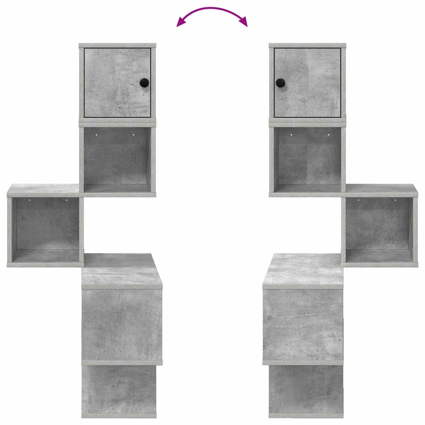 Fali Sarok Polc Betonszürke 48 x 48 x 120 cm Szerelt Fa