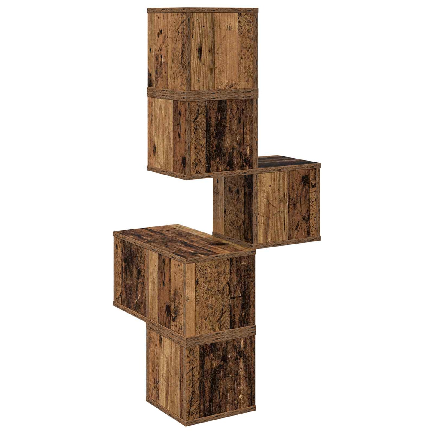 Fali Sarok Polc Antik Fa 48 x 48 x 120 cm Szerelt Fa