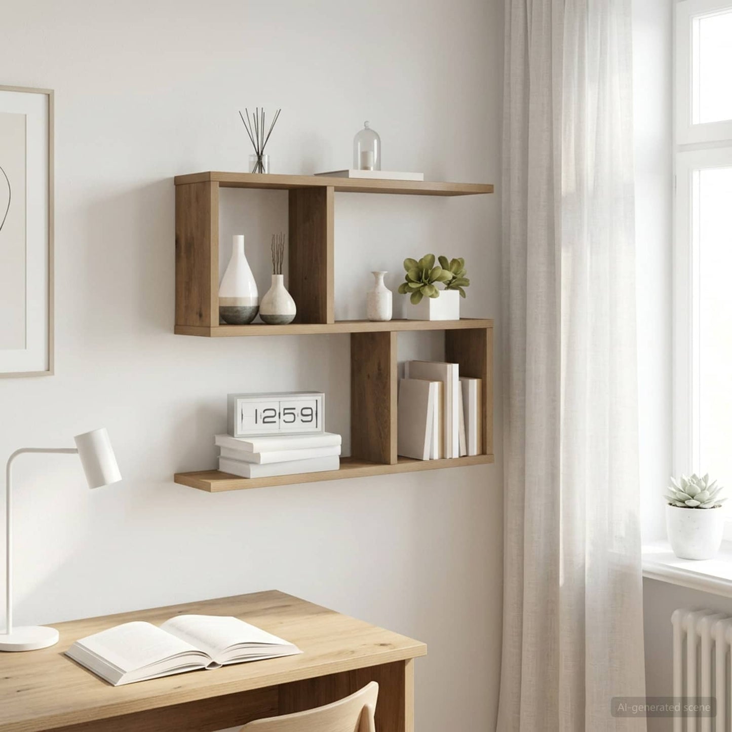Falpolc Kézműves Tölgy 60 x 12 x 50,5 cm Szerelt Fa