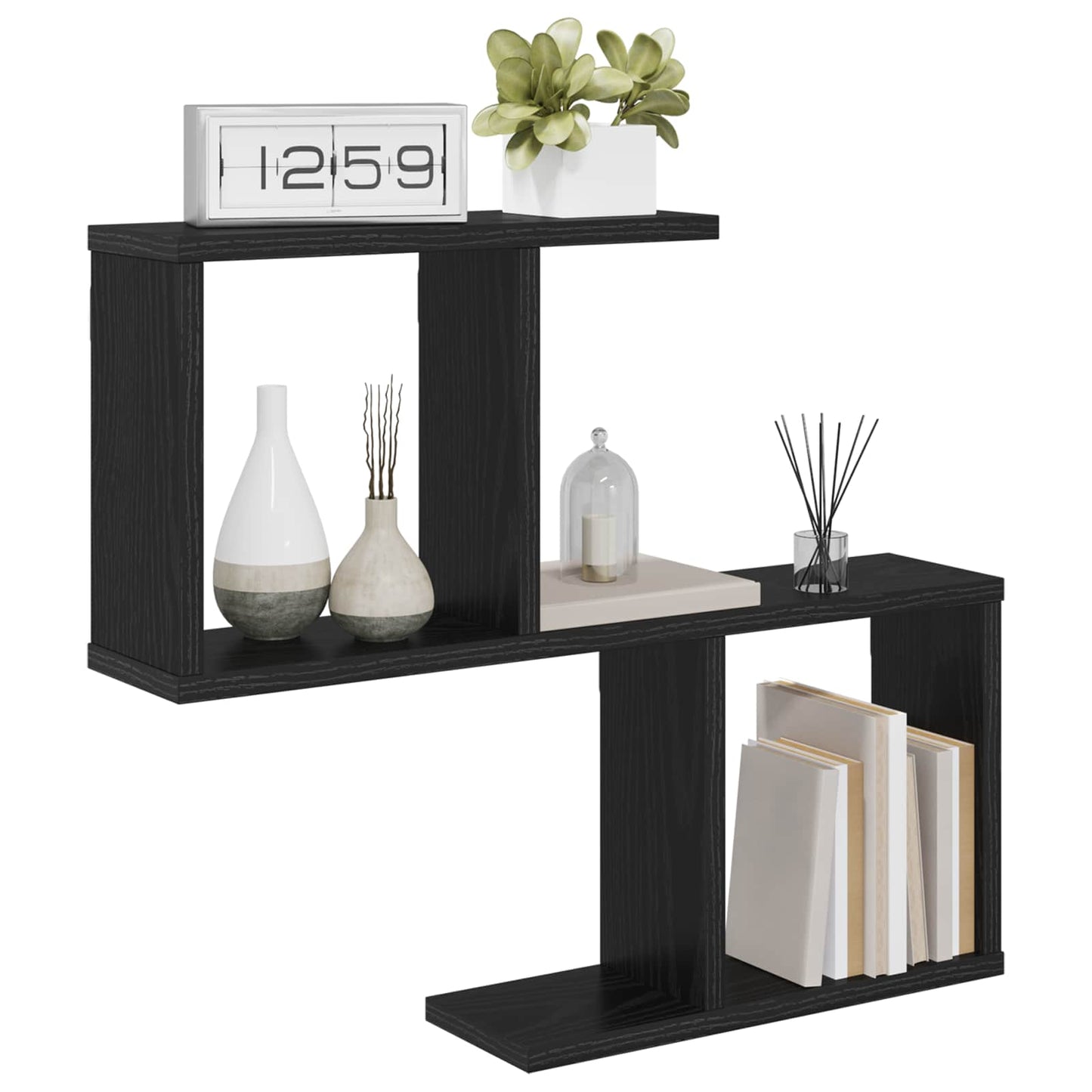 Falpolc Fekete Tölgy 60 x 12 x 50,5 cm Szerelt Fa