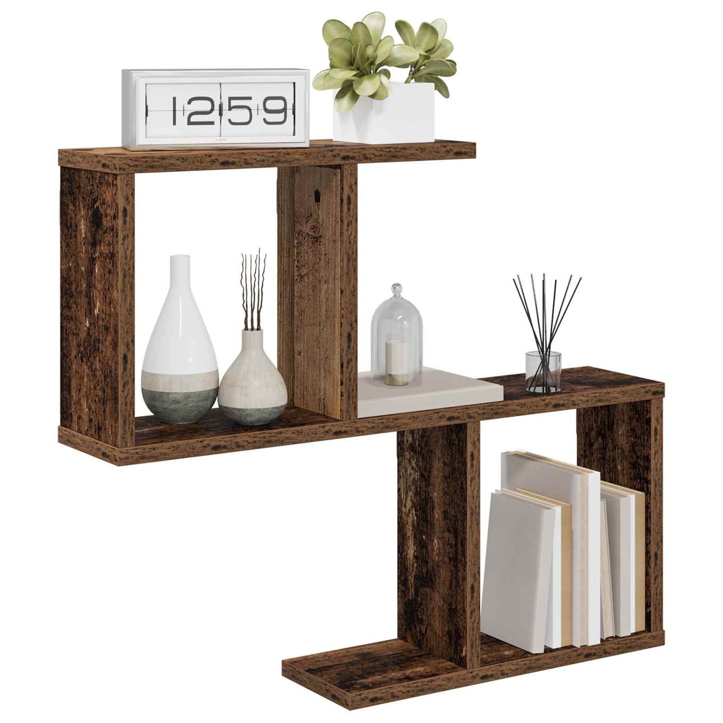 Falpolc Antik Fa 60 x 12 x 50,5 cm Szerelt Fa