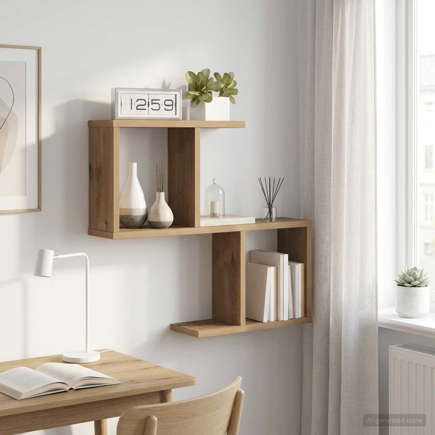 Falpolc Kézműves Tölgy 60 x 12 x 50,5 cm Szerelt Fa