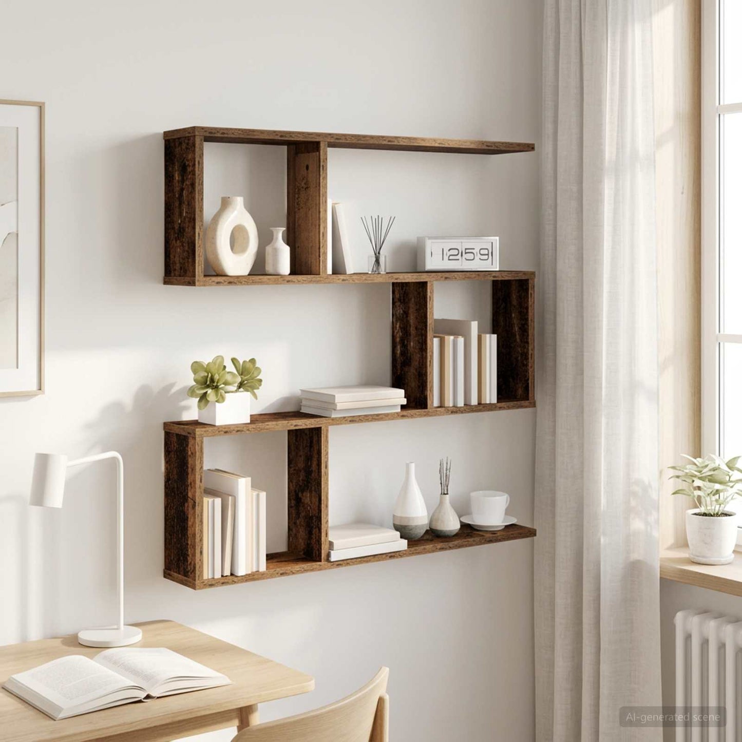 Falpolc Antik Fa 80 x 12 x 79,5 cm Szerelt Fa