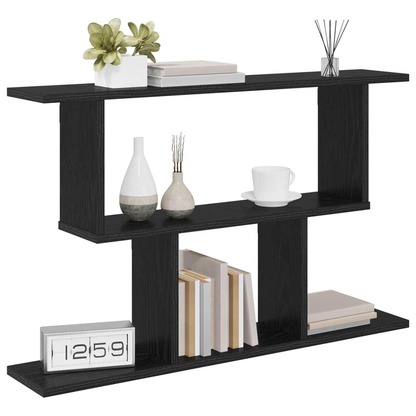 Falpolc Fekete Tölgy 80 x 15 x 50,5 cm Szerelt Fa