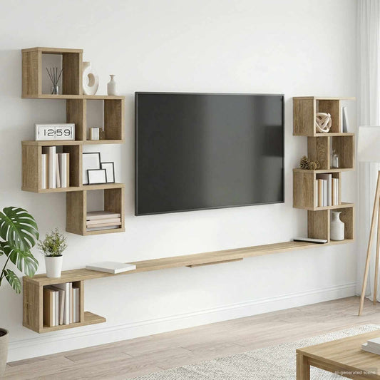 Fali TV polc Sonoma Tölgy 180 x 15 x 94 cm Szerelt Fa
