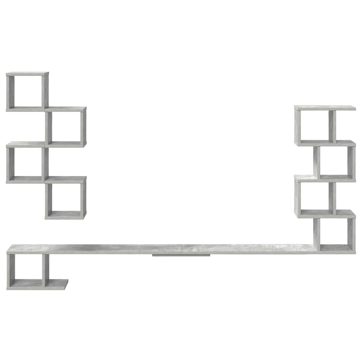 Fali TV polc Betonszürke 200 x 15 x 94 cm Szerelt Fa