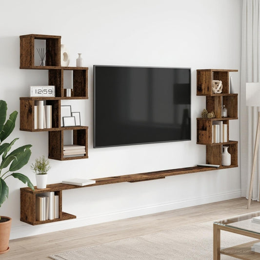 Fali TV polc Antik Fa 200 x 15 x 94 cm Szerelt Fa