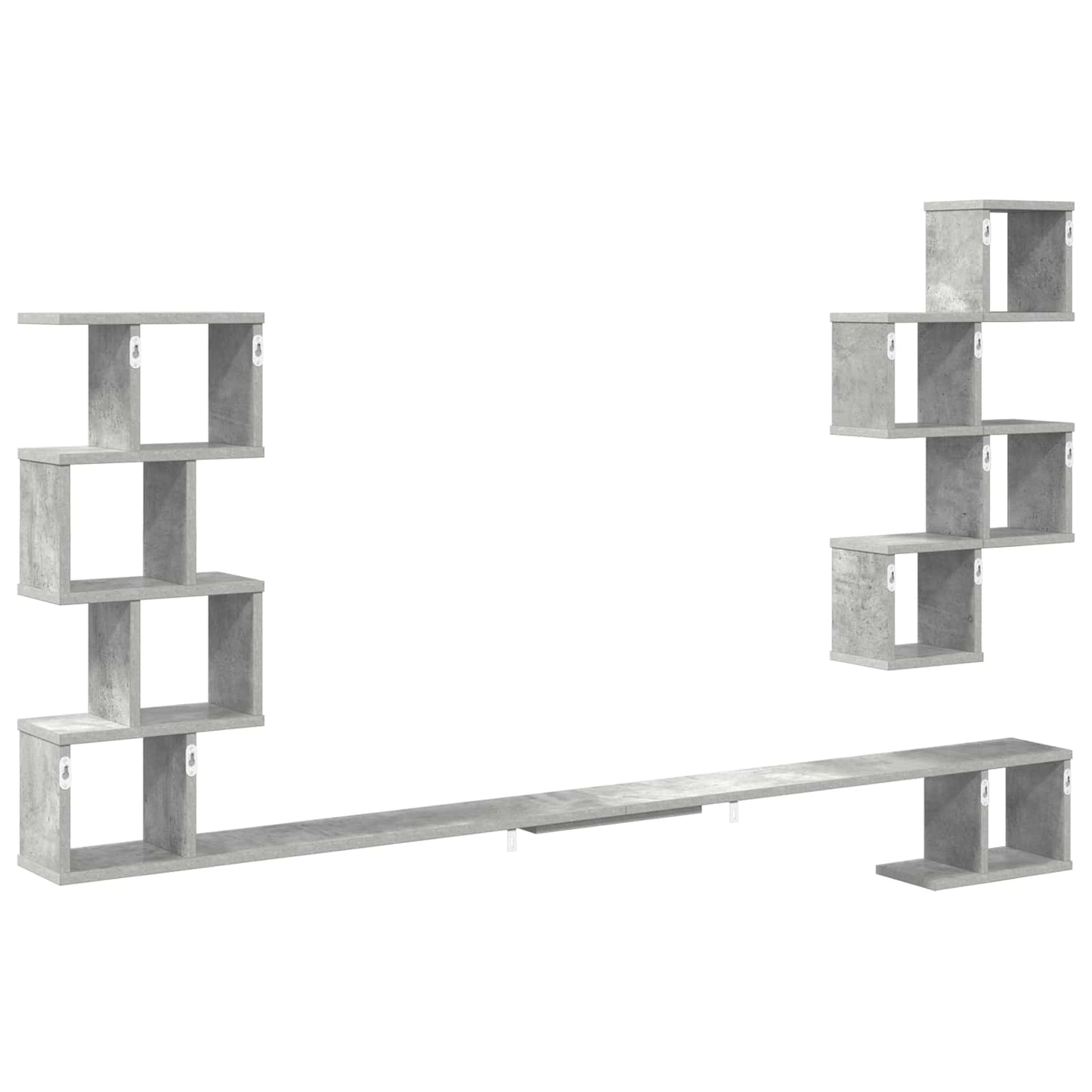 Fali TV polc Betonszürke 160 x 15 x 94 cm Szerelt Fa