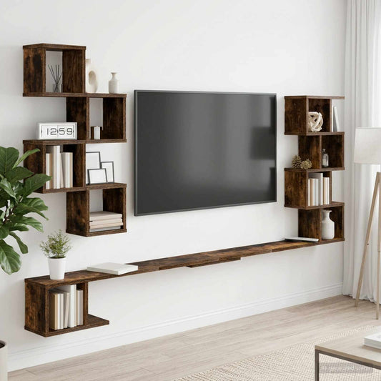 Fali TV polc Füstös Tölgy 160 x 15 x 94 cm Szerelt Fa