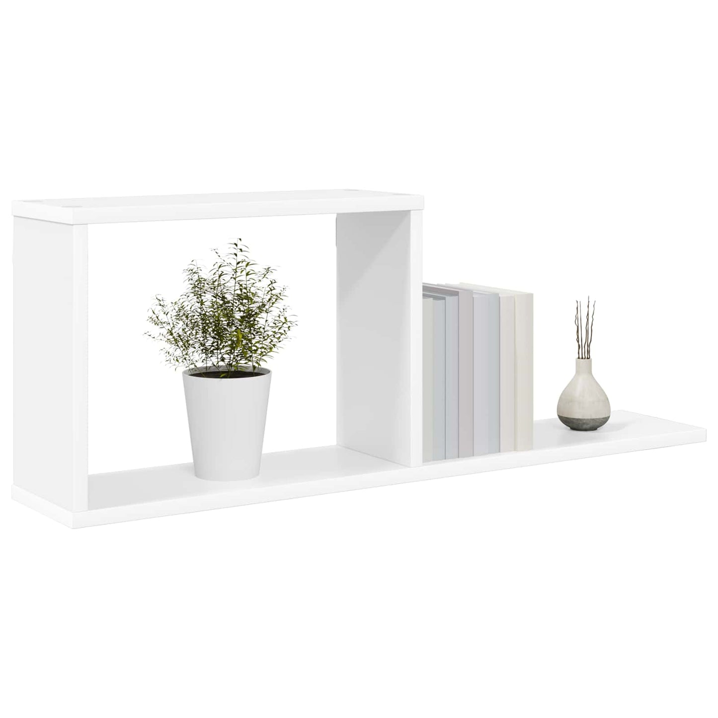 Lebegő polcok Fehér 80 x 15 x 30 cm Szerelt Fa