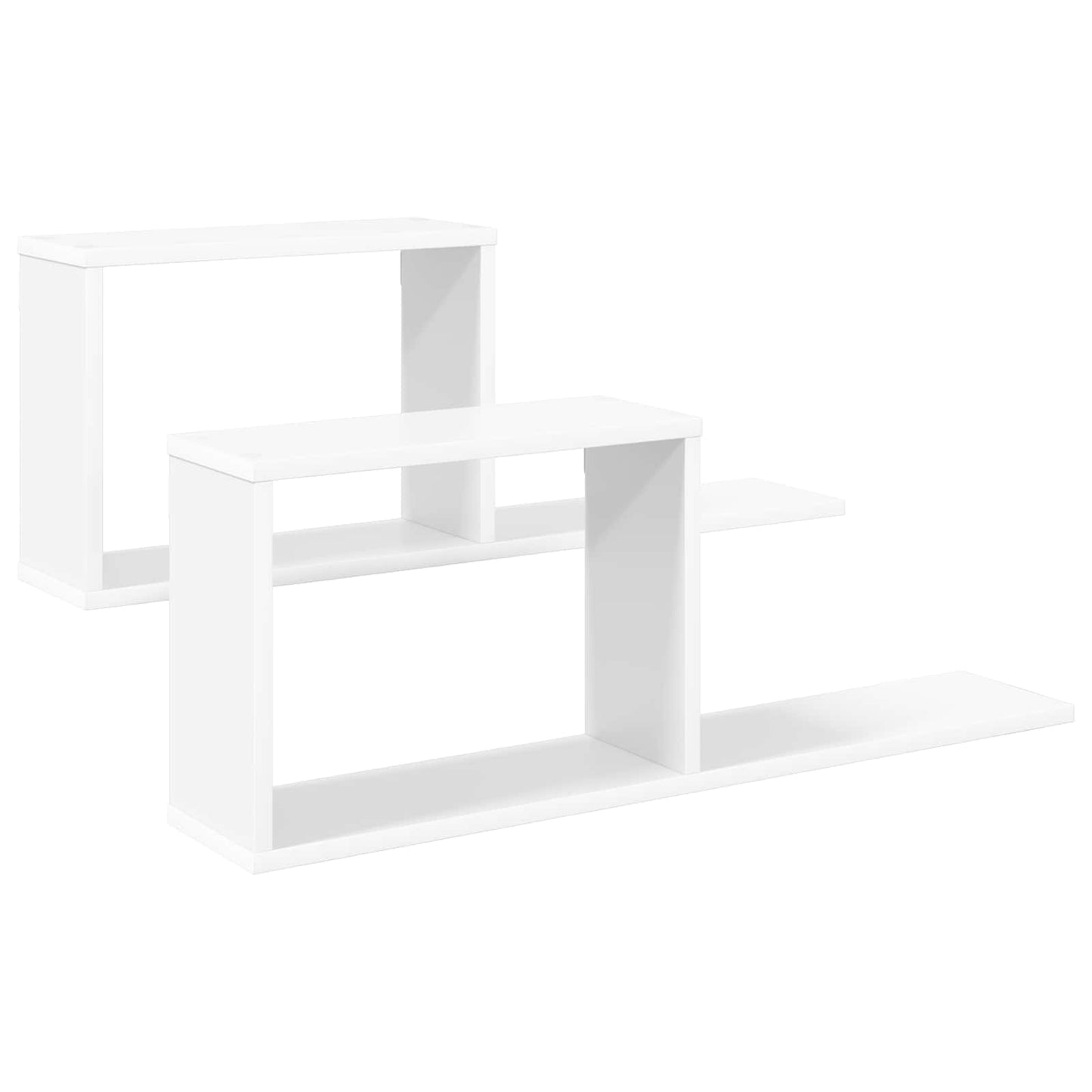 Lebegő polcok 2 pcs Fehér 80 x 15 x 30 cm Szerelt Fa